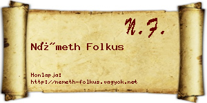 Németh Folkus névjegykártya